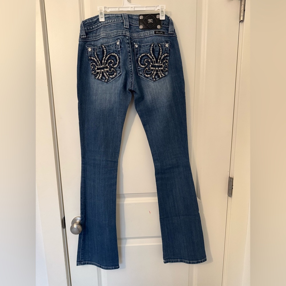 Miss Me Women's Blue Jeans with Embellished Pockets - Picture 5 of 7